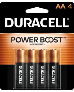 DURACELL Alkaline Powerboost AA4 Battery 4 Count, Bundle of 4