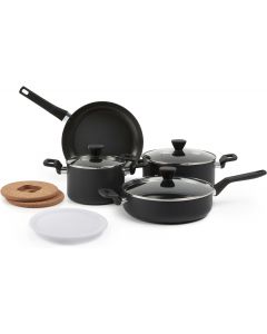 Visit the Store 10 -Piece Hard Anodized Non-stick Stackable Cookware Set Dishwasher Safe Oven Safe 10 -Piece