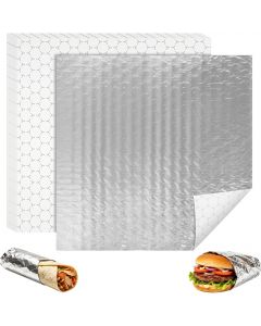 EcoDispose 100 Pcs Insulated Sandwich Wrappers Aluminum 12x12, Bundle of 2