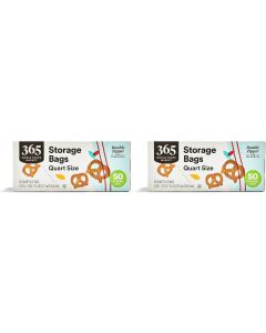 365 by Whole Foods Market Quart Size Storage Bags 50 Count, Bundle of 7