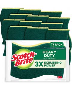 Scotch-Brite Heavy Duty Scrub Sponges Heavy Duty 12 Pack, Bundle of 2