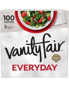 Vanity Fair Everyday Paper Napkins 100 Count, Bundle of 7