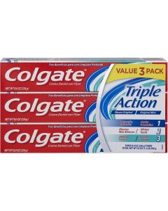Colgate Triple Action Toothpaste 3 Pack, 8.0 Ounce, Bundle of 2