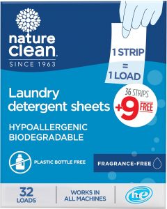 Nature Clean Eco Friendly Laundry Detergent Sheets Plastic Hypoallergenic, Bundle of 2