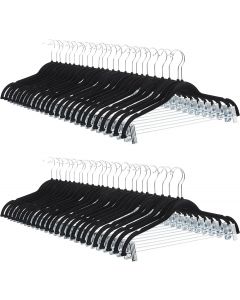 [Delivered by May 7, 2026] Visit the Store Velvet Non-Slip Skirt Clothes Hangers with Clips 50-Pack