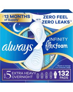 [Delivered by May 4, 2026] Always Infinity Feminine Pads for Women 132 Count