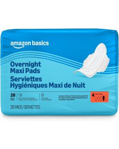 Visit the Store Thick Maxi Pads with Wings for Periods 28 Count, Bundle of 4