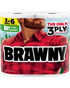 Brawny Tear-A-Square 3-Ply Paper Towels, Bundle of 5