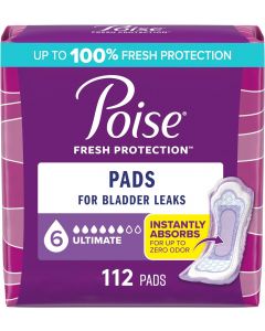 [Delivered by May 3, 2026] Poise Incontinence & Postpartum Pads for Bladder Leaks 112 Count
