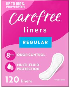 Carefree Panty Liners for Women 120 ct, Bundle of 3