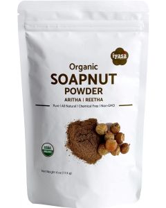 Iyasa Holistics Organic Soapnut Powder (Reetha Powder) 4oz - Natural Organic Laundry Detergent 4oz, Bundle of 3