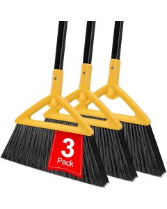 SZJYHQY Heavy Duty Yellow Angle Broom with Heavy Duty 3 Pack