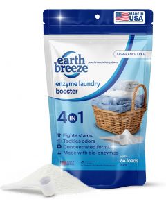 Earth Breeze Enzyme Laundry Booster Powder – 2lbs (64 Loads) 2lbs, Bundle of 2