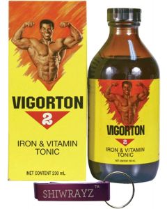 SHIWRAYZ Vigorton 2 Iron &amp; Vitamin Tonic Liquid Supplement 230ml (1 Pack) 1 Pack, 230ml