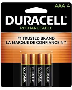 DURACELL Rechargeable AAA Batteries - long lasting Rechargeable 4 count, Bundle of 2