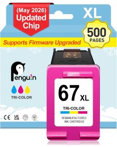 Penguin 67XL Color Ink Cartridge for Deskjet 4200e 2855e, Bundle of 2