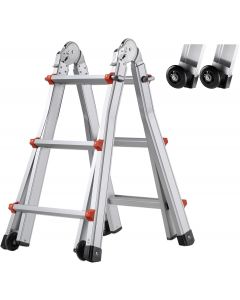 [Delivered by May 9, 2026] VEVOR 9.5 FT Telescoping Ladder - Compact & Portable Aluminum Portable 9.5 FT, 330lb