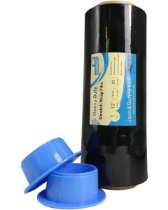 Jack&amp;Sunny Black Wrap Film 12 in x 1000ft 80 Plastic 12 in, 1000ft, Bundle of 2