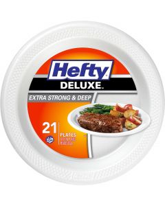 Hefty Deluxe Extra Strong and Deep Foam Plates 21ct, 10.25 inches, Bundle of 5
