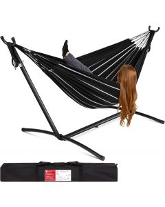 [Delivered by May 7, 2026] Best Choice Products Double Hammock with Steel Stand Cotton