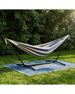 [Delivered by May 9, 2026] IDEALHOUSE Double Hammock with Steel Stand - 2 Person Portable 450lb