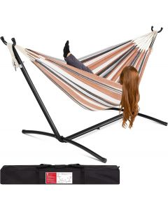 Best Choice Products Double Hammock with Steel Stand Cotton