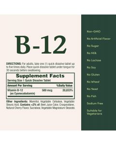 Nature&#039;s Bounty Vitamin B-12 500 Mcg 100 Count, Bundle of 4