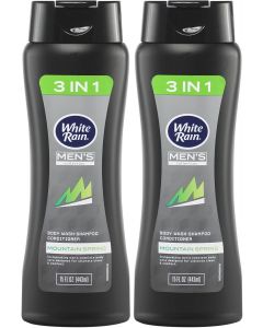 White Rain Mens 3 in 1 Body Wash Shampoo Conditioner Pack of 2, 3 in, Bundle of 2