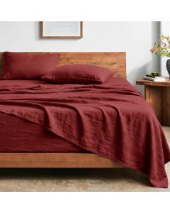 Bare Home Washed Sheet Set Wood, Bundle of 2