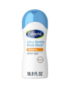 Cetaphil Ultra Gentle Relaxing Body Wash Hypoallergenic 16.9oz, Bundle of 3