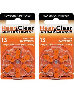 Hear Clear HearClear Size 13 PR48 1.45V Hearing Aid Batteries, Bundle of 4