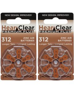 Hear Clear HearClear Size 312 PR41 Hearing Aid Batteries Brown, Bundle of 4