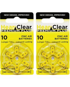 Hear Clear HearClear Size 10 PR230 1.45V Hearing Aid Batteries, Bundle of 4