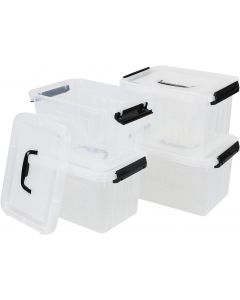 Melontray 4-Pack 5L Plastic Storage Bins With Lids Plastic 4-Pack, 5L, Bundle of 2