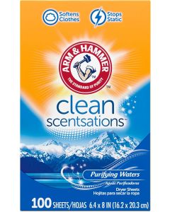 Arm &amp; Hammer Fabric Softener Dryer Sheets 100 Count, Bundle of 3