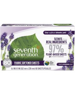 Seventh Generation Fabric Softener Sheets 80 count, Bundle of 5