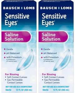 Bausch + Lomb Sensitive Eyes Saline Solution Pack of 2, Bundle of 2