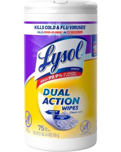Lysol Dual Action Disinfectant Wipes 75ct, Bundle of 5