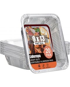 Lideropa 20 Pack 9x13 Aluminum 20 Pack, 9x13, Bundle of 2