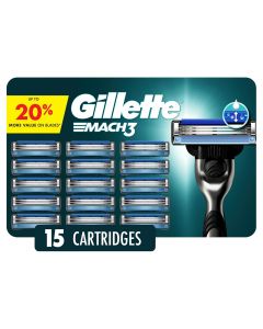 Gillette Mach3 Razor Blades for Men 15 Count