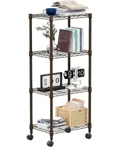 M MZG 1000 lbs 4-Shelf Adjustable Heavy Duty Steel Wire Rack Heavy Duty 1000 lbs, Bundle of 2