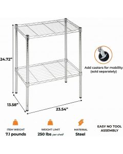 Brutis 4-Tier Wire Shelf 250 lb, 14x24 in
