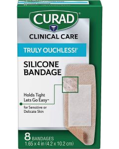 Curad Truly Ouchless Plastic Bandages Plastic 8 Count, Bundle of 3