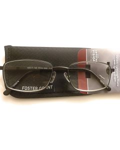 Foster Grant Men&#039;s Titanium Reading Glasses T23 Gun +2.00 Glass