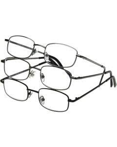 Foster Grant Men&#039;s Council 3-Pack Rectangle Reading Glasses Glass 3-Pack, Bundle of 2
