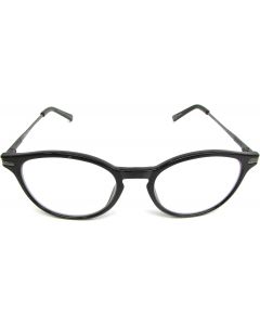 Foster Grant McKay Multifocus Round Reading Glasses Black (Black Glass