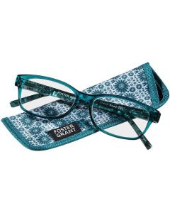 Foster Grant PearlaTeal Women Reading Glasses Glass, Bundle of 2