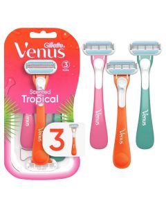 Gillette Venus Tropical Women&#039;s Disposable Razor 3 Count, Bundle of 3