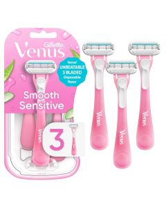 Gillette Venus Sensitive Women&#039;s Disposable Razors - Single Package of, Bundle of 3