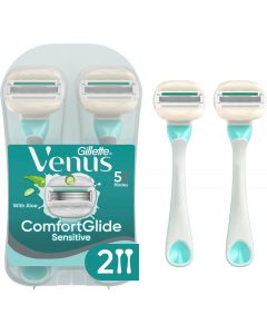 Gillette Venus ComfortGlide Sensitive Disposable Razor for Women 2ct, Bundle of 3